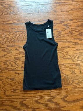 a new day Black Ribbed High Neck Tank